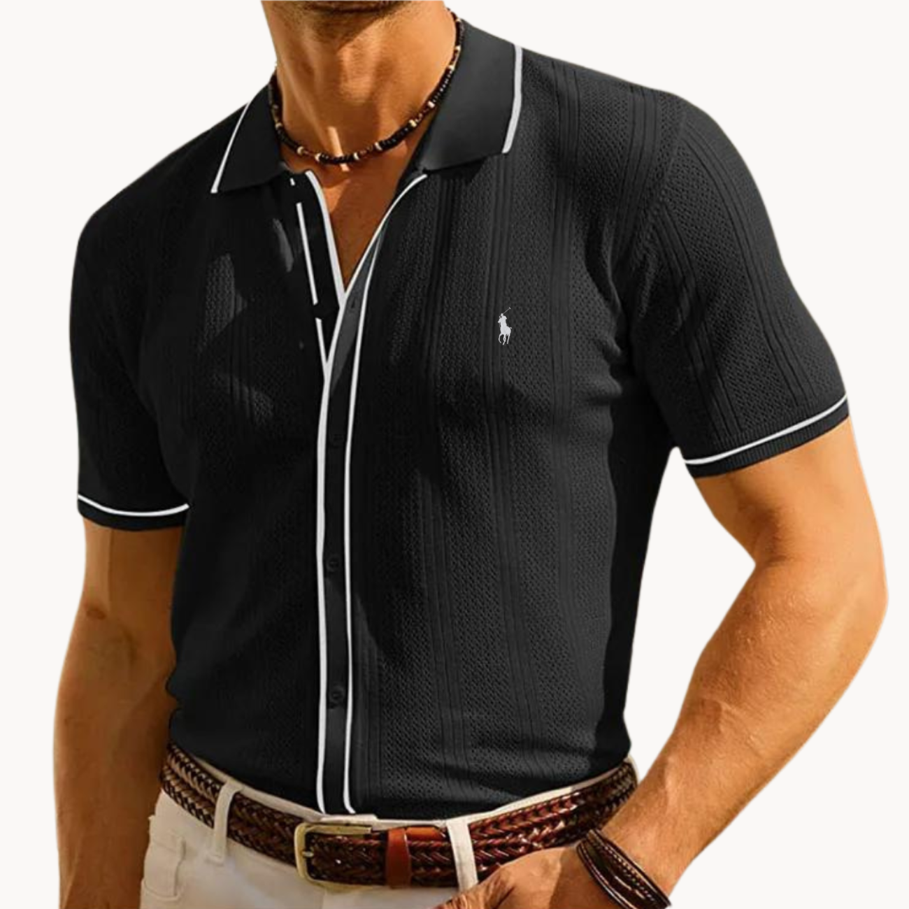 2026 Strukturstickad skjorta smart casual - REAUTFÖRSÄLJNING
