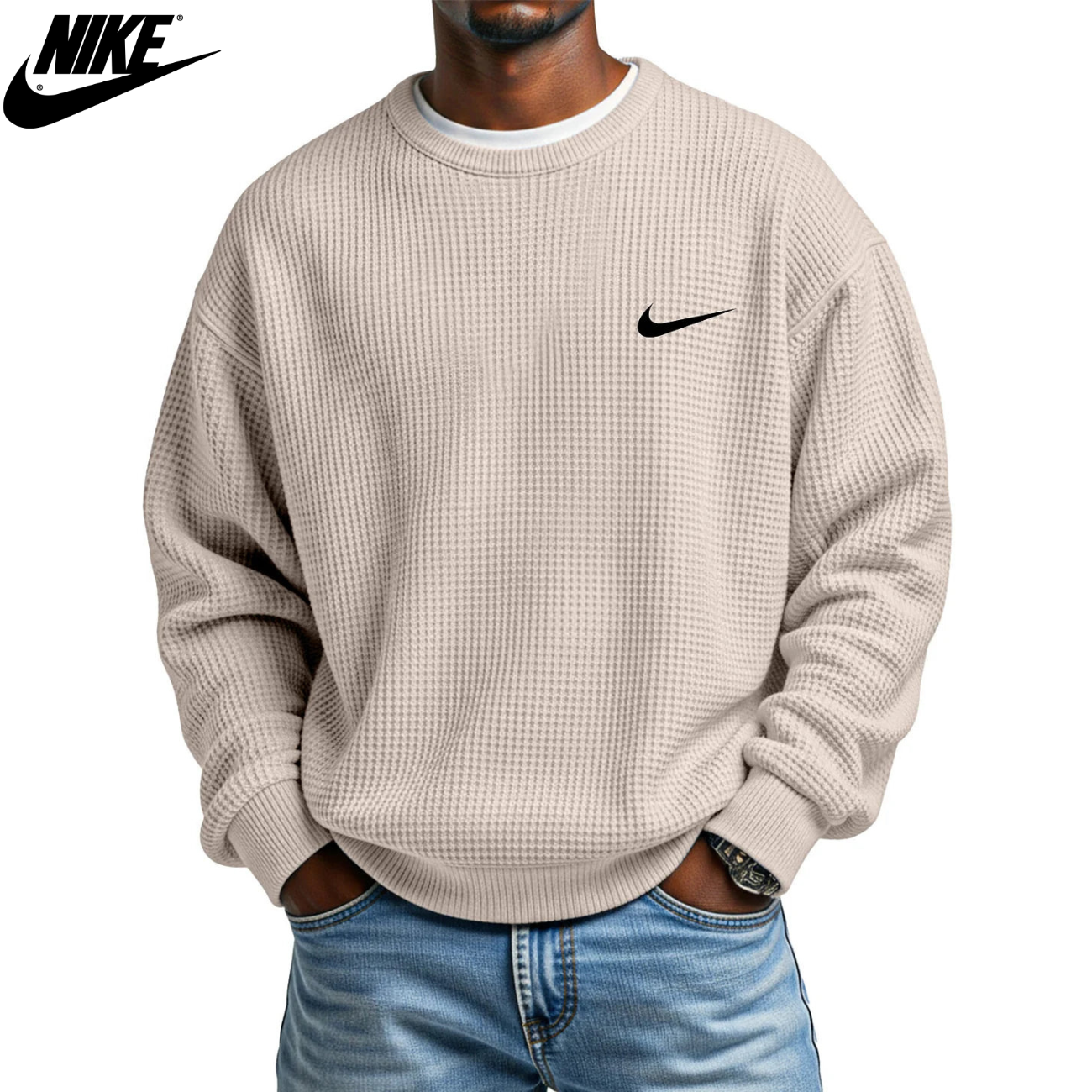 2026 Stickad Crewneck Sweatshirt – Utförsäljning