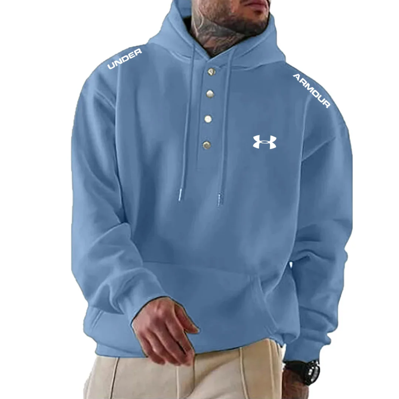 2026 Modern knapp-hoodie - Utförsäljning