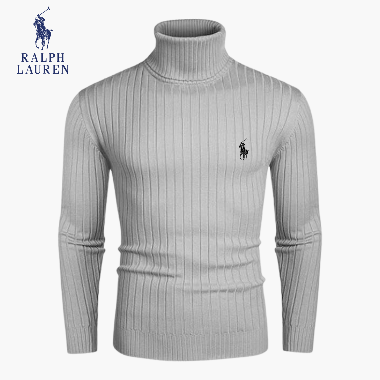 Slim-Fit Stickad Polokrage || Modern Comfort Collection