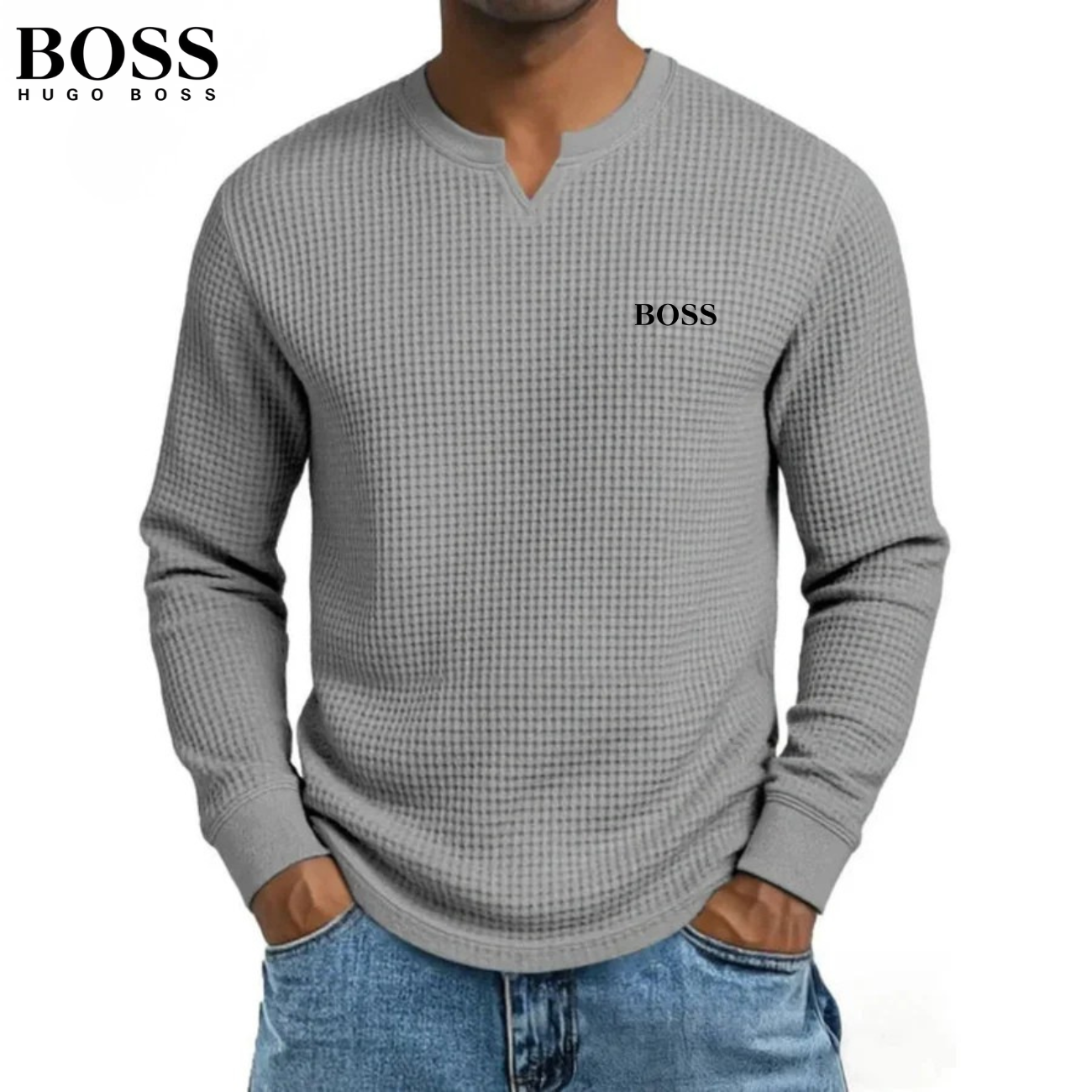 2026 Våffelstickad tröja i smart casual-stil || Begränsad Upplaga