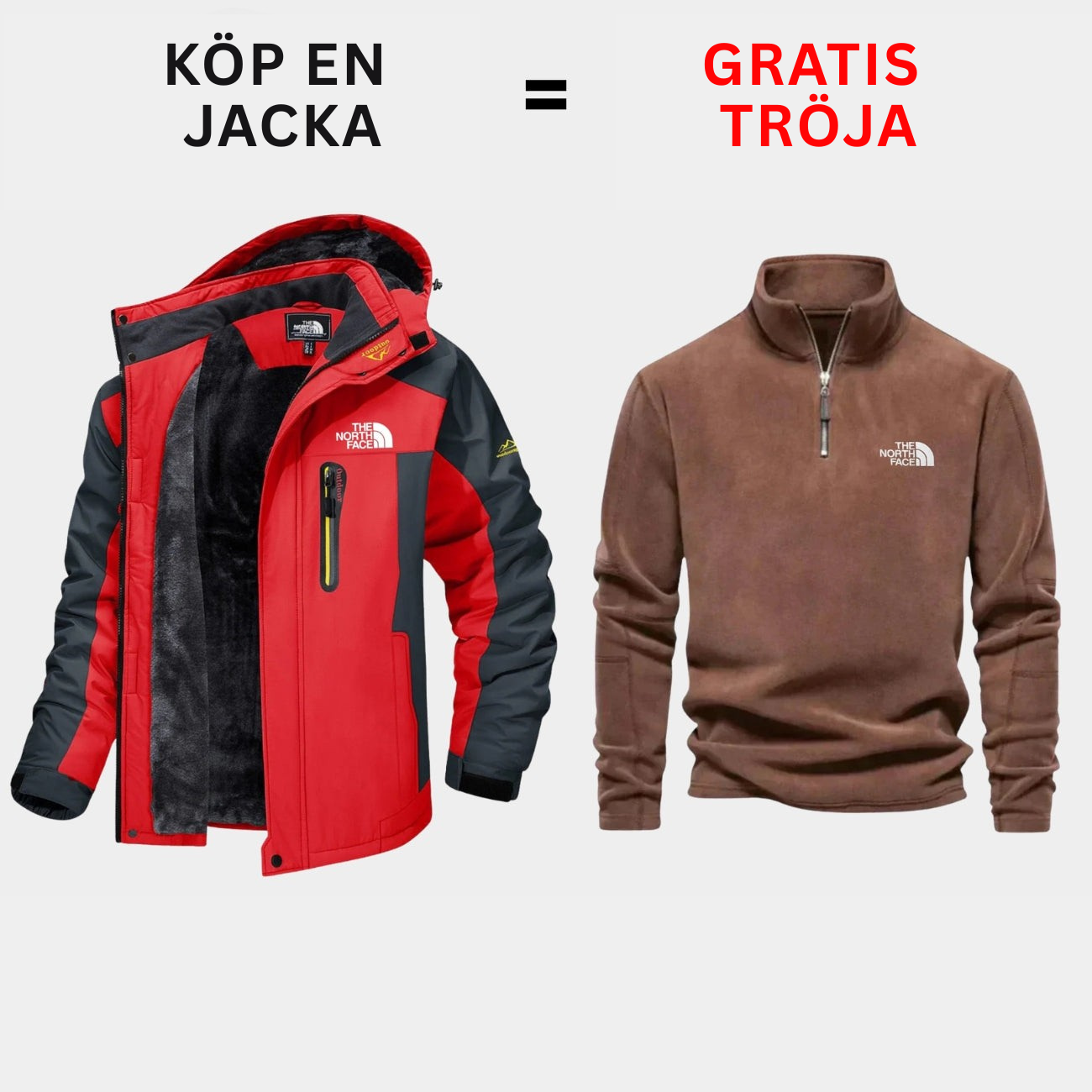 Isolerad utomhusjacka + Gratis tröja — Erbjudande under begränsad tid