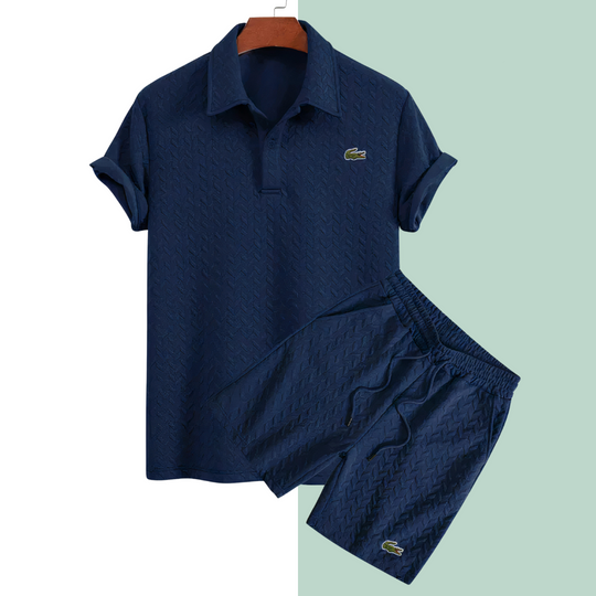 2026 Texturerad Sommar Polo Set - Utförsäljning