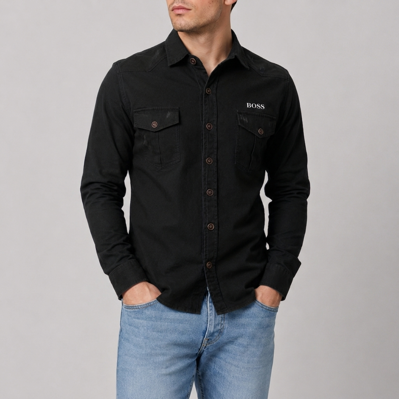 Modern Denimskjorta - Utförsäljning