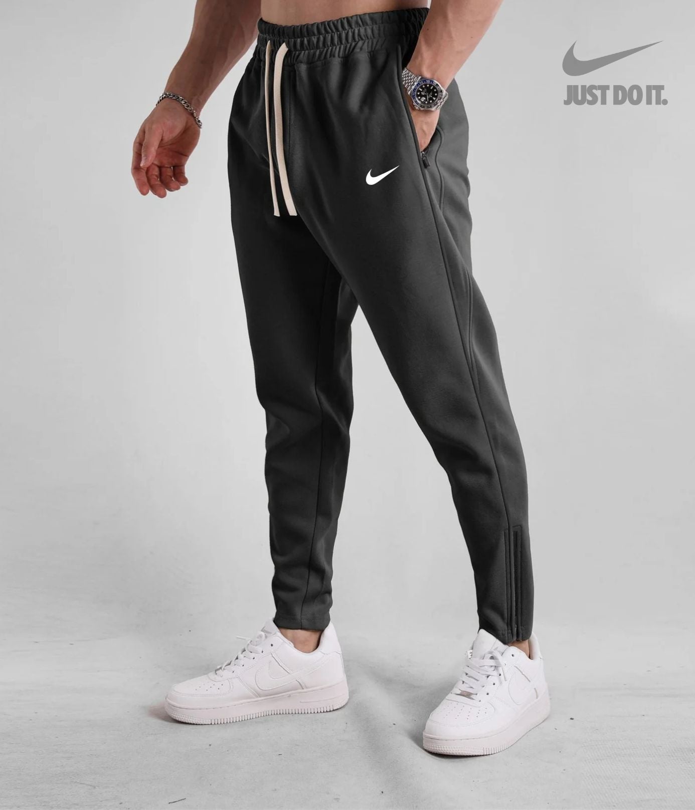 Streetwearbyxor || Med Dragkedja vid Fotleden