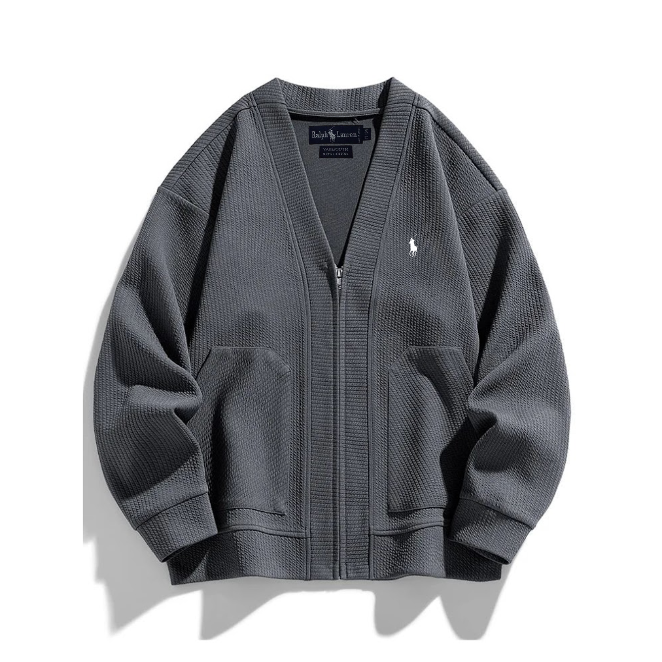 2026 Zip-up Cardigan i Strukturstickning - UTFÖRSÄLJNING
