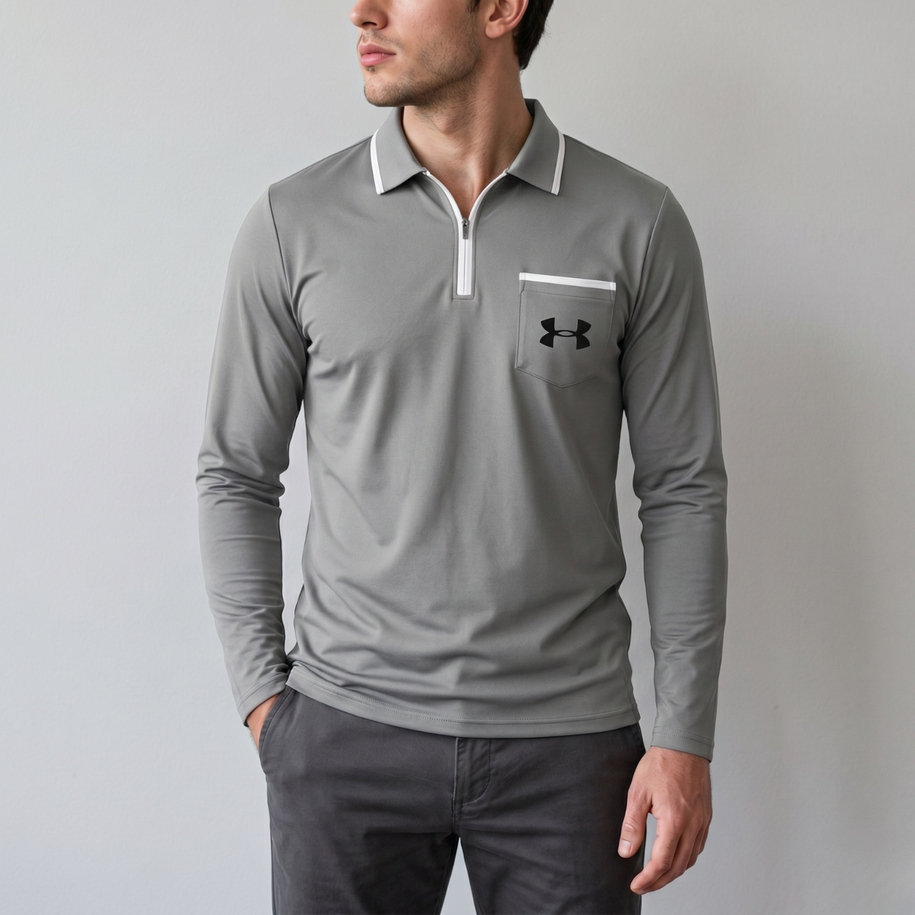 Quarter-Zip Långärmad Polo - Utförsäljning