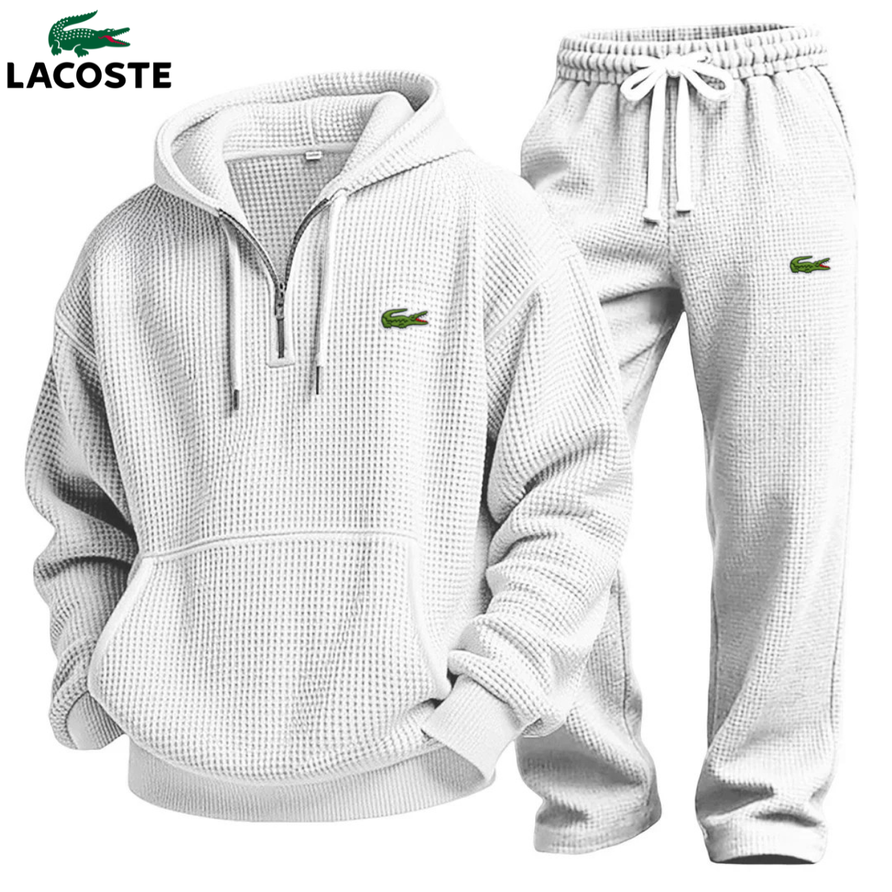 Prestandaset med Våffelstickad Hoodie och Joggingbyxa || Utförsäljning