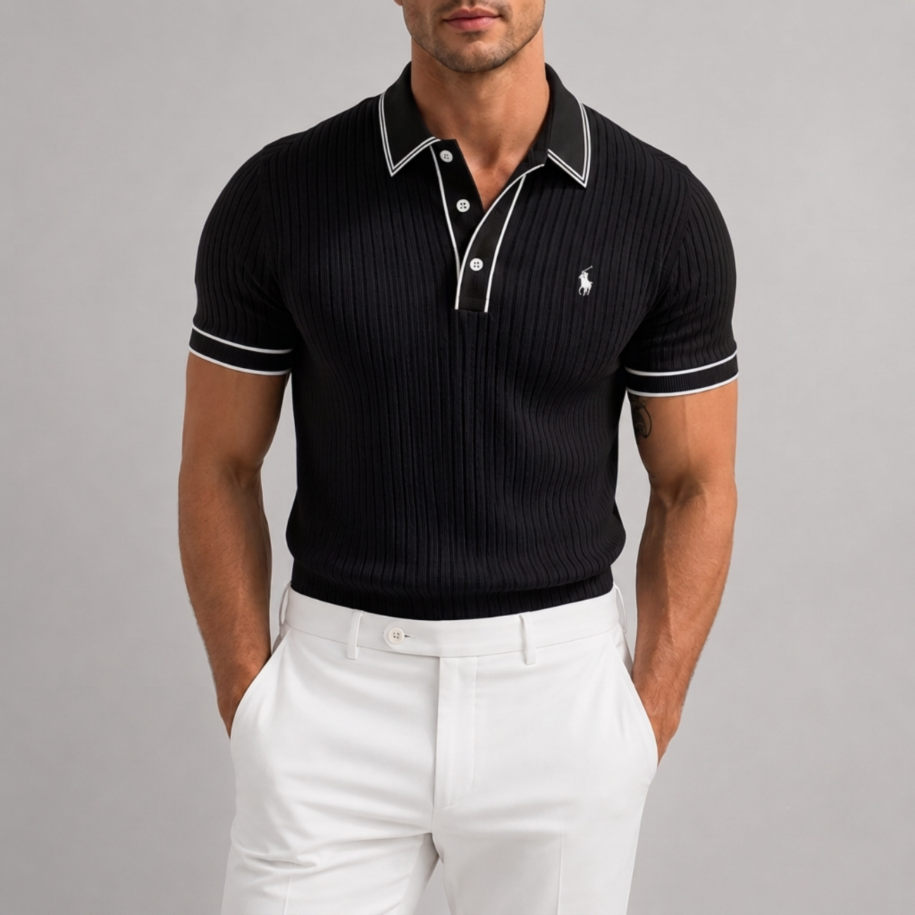 Core Luxe Ribbed Polo - Utförsäljning