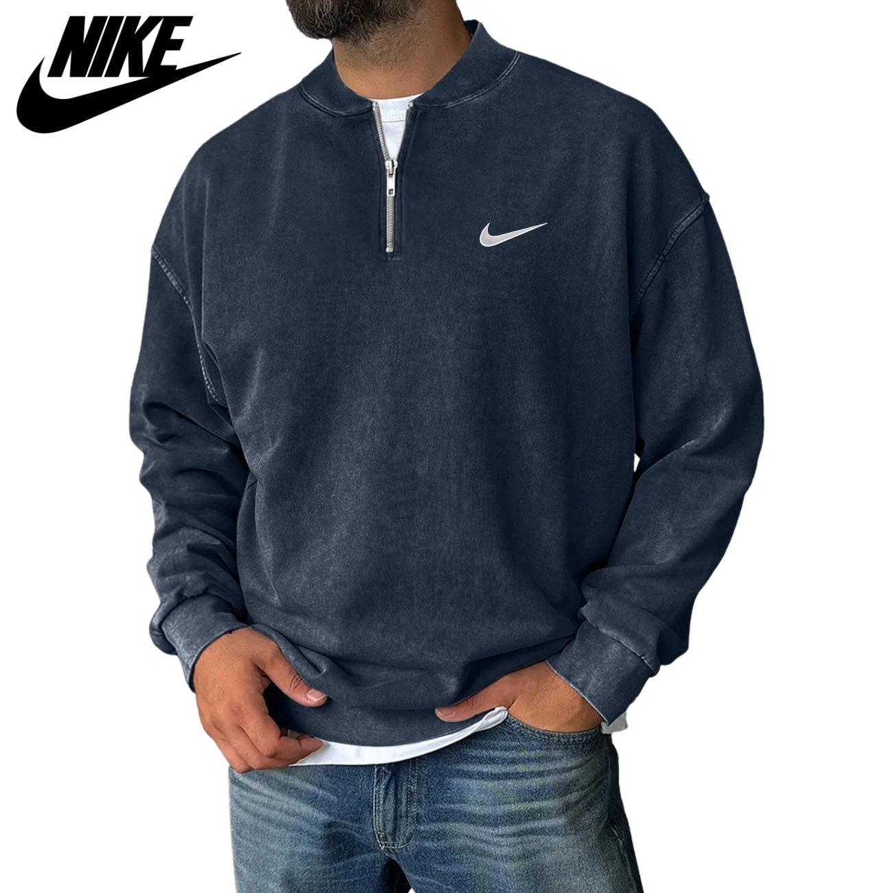 Casual Sweatshirt med Halvdragkedja || UTFÖRSÄLJNING