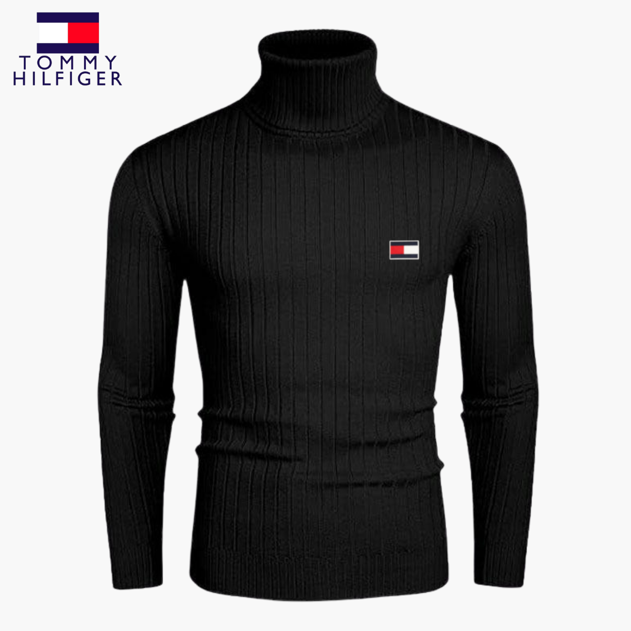 Slim-Fit Stickad Polokrage || Modern Comfort Collection