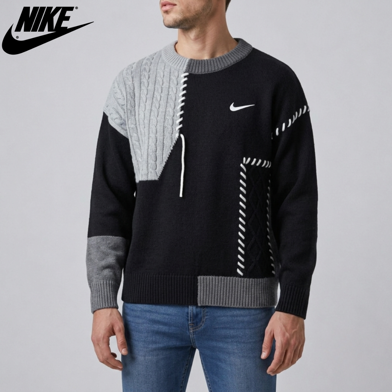 Casual Patchwork Tröja || Utförsäljning
