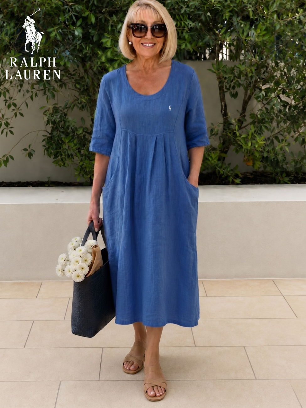 Coastal Linen Veckad Midi || Utförsäljning