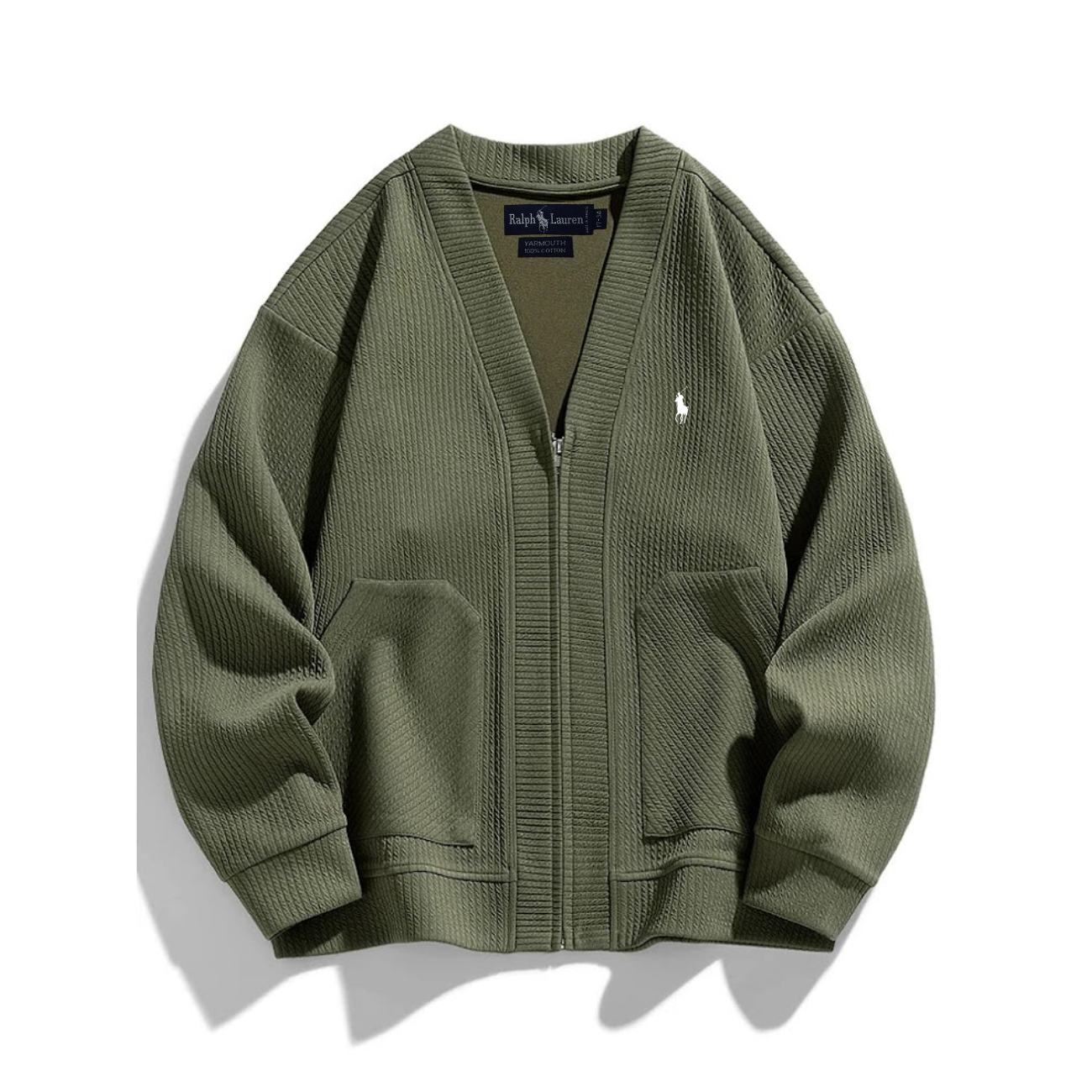 2026 Zip-up Cardigan i Strukturstickning - UTFÖRSÄLJNING