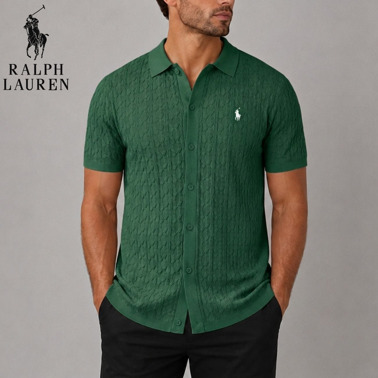 Texturerad Kabelstickad Polo || Utförsäljning