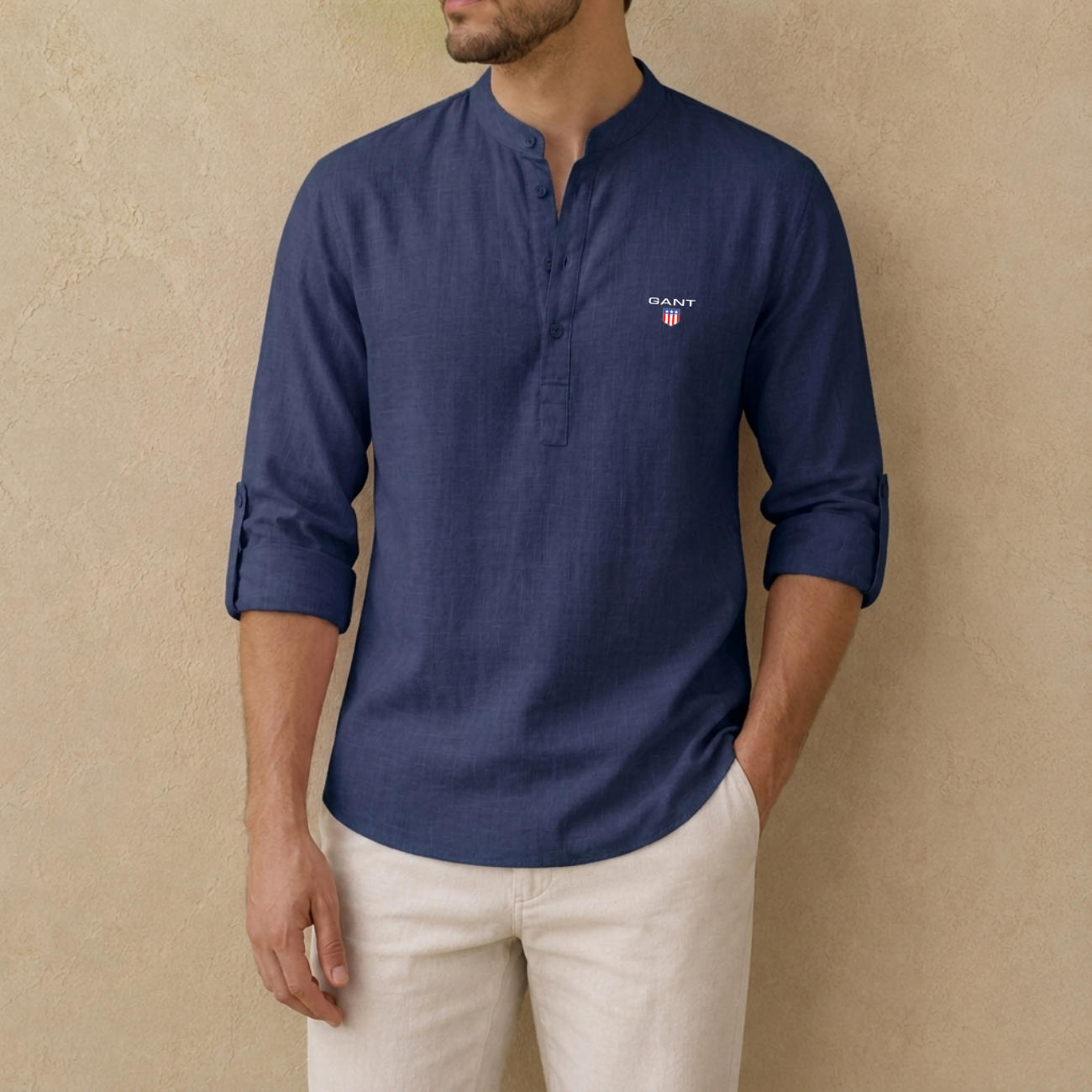 Linen Henley Skjorta - Utförsäljning