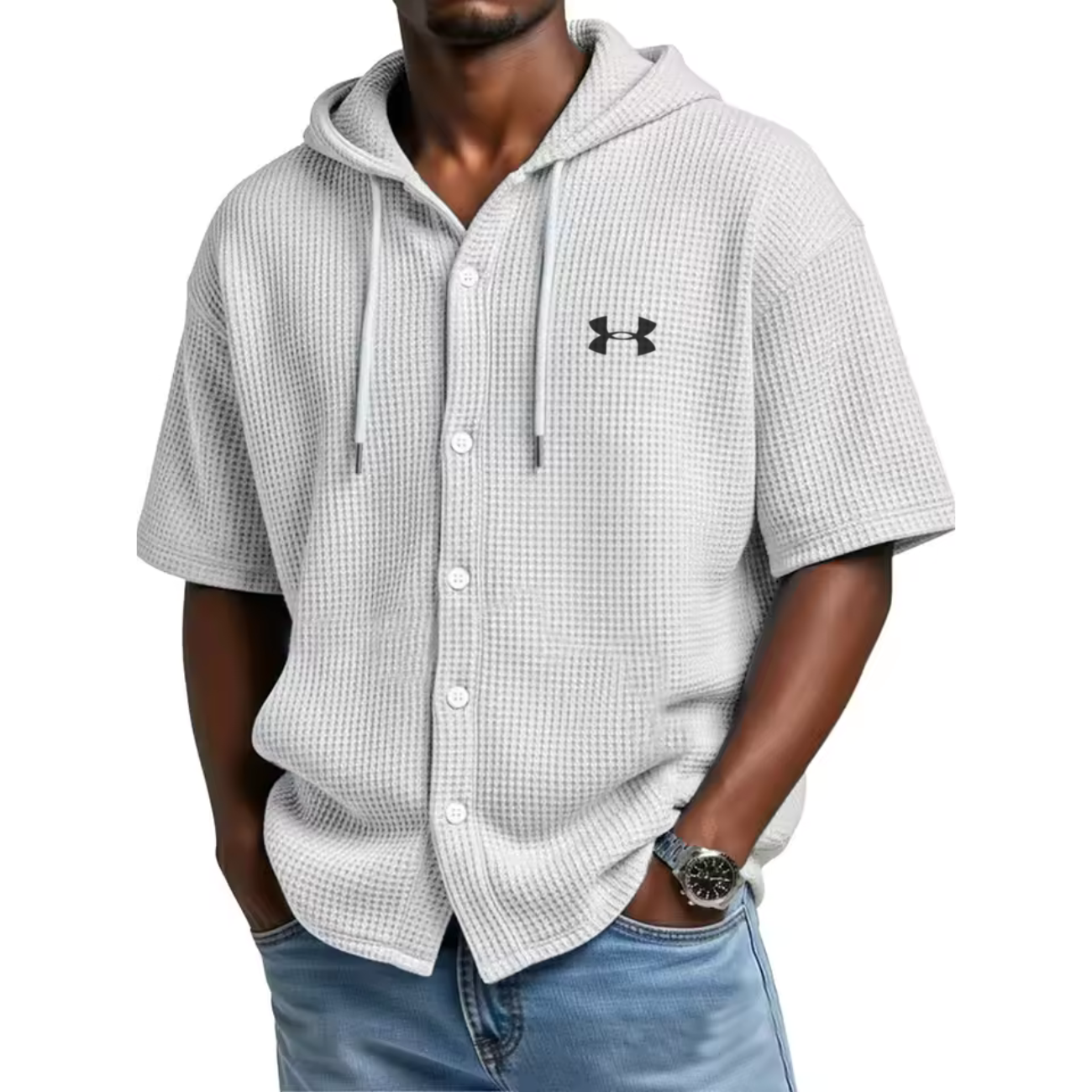 Waffelstickad Hybrid Performance Hoodie - Utförsäljning