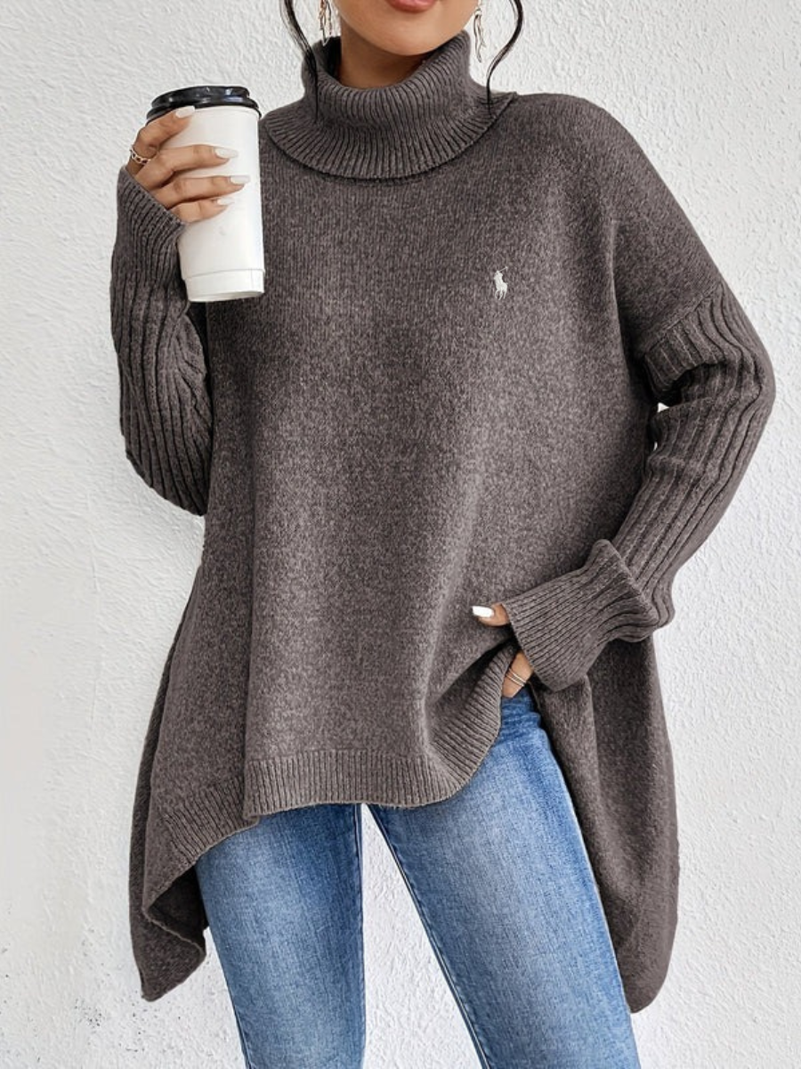 2026 Elegant Oversized Polotröja i Stickat * Utförsäljning