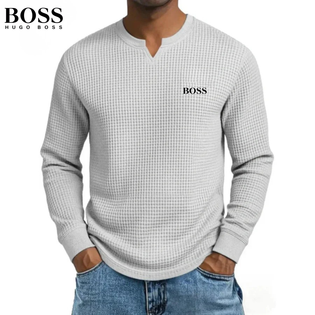 2026 Våffelstickad tröja i smart casual-stil || Begränsad Upplaga