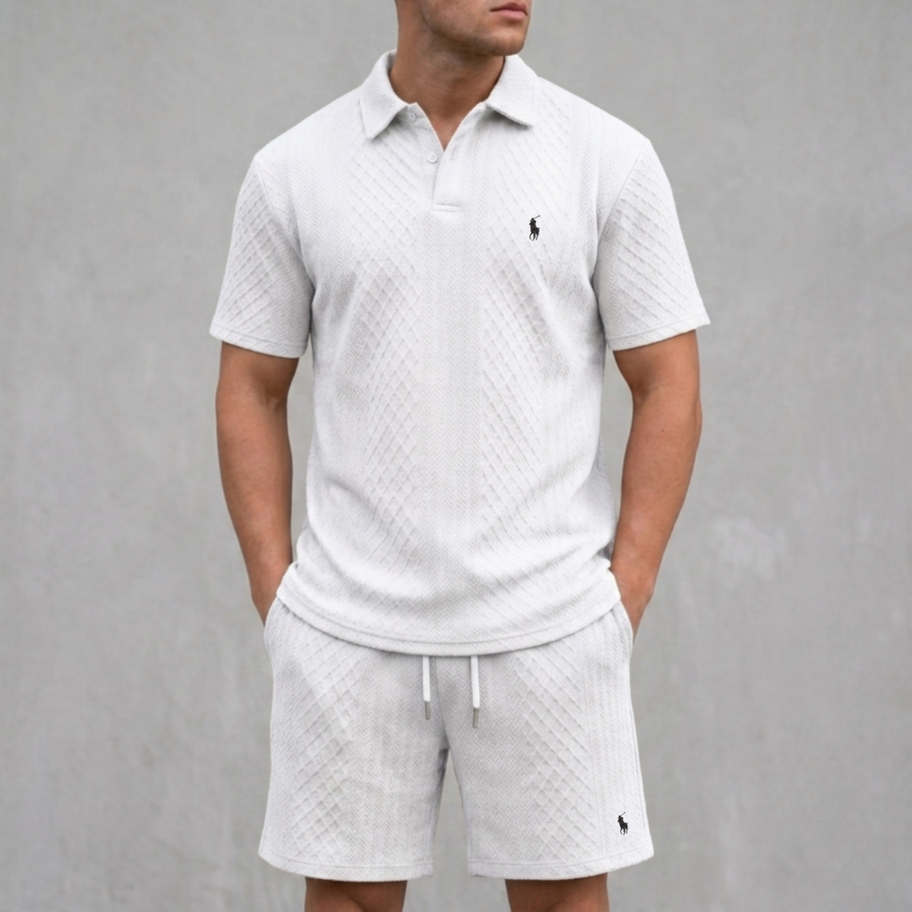 Stickad Pikétröja och Shorts Set - Utförsäljning