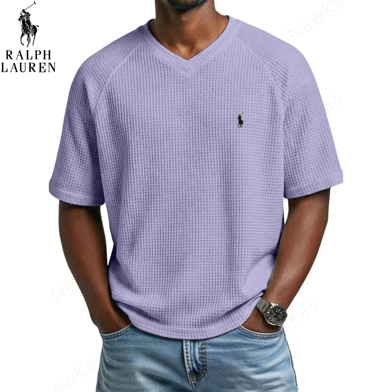 2026 Waffle Stickad V-ringad T-shirt || Utförsäljning