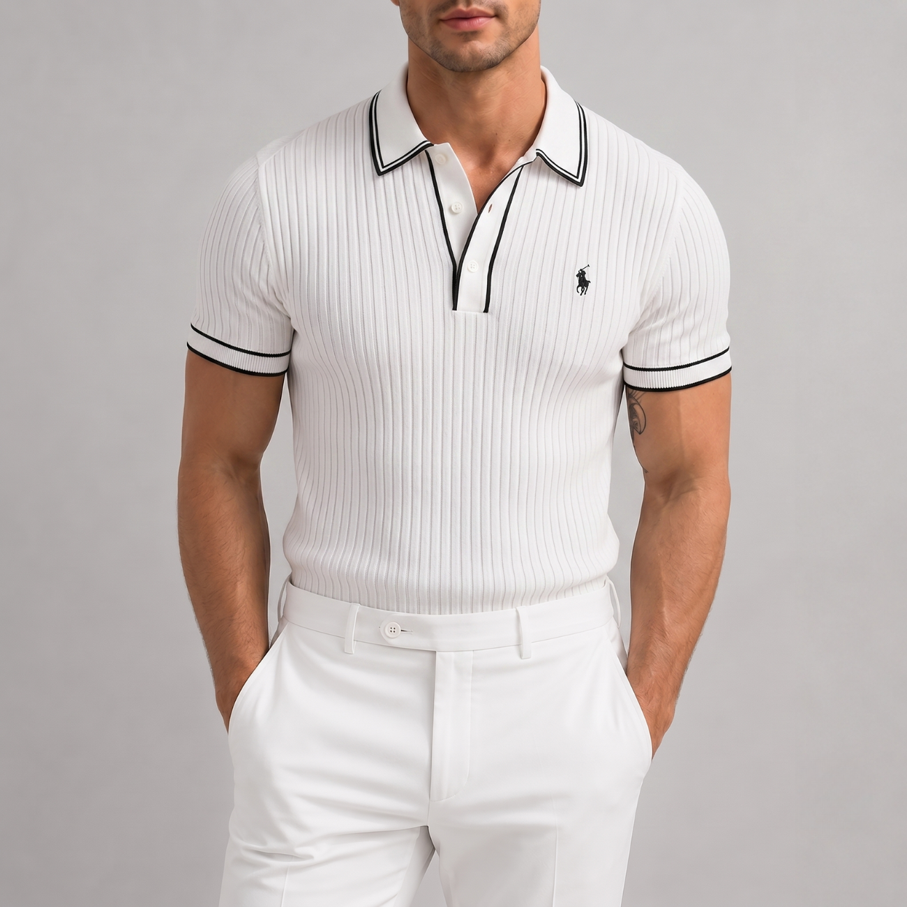 Core Luxe Ribbed Polo - Utförsäljning