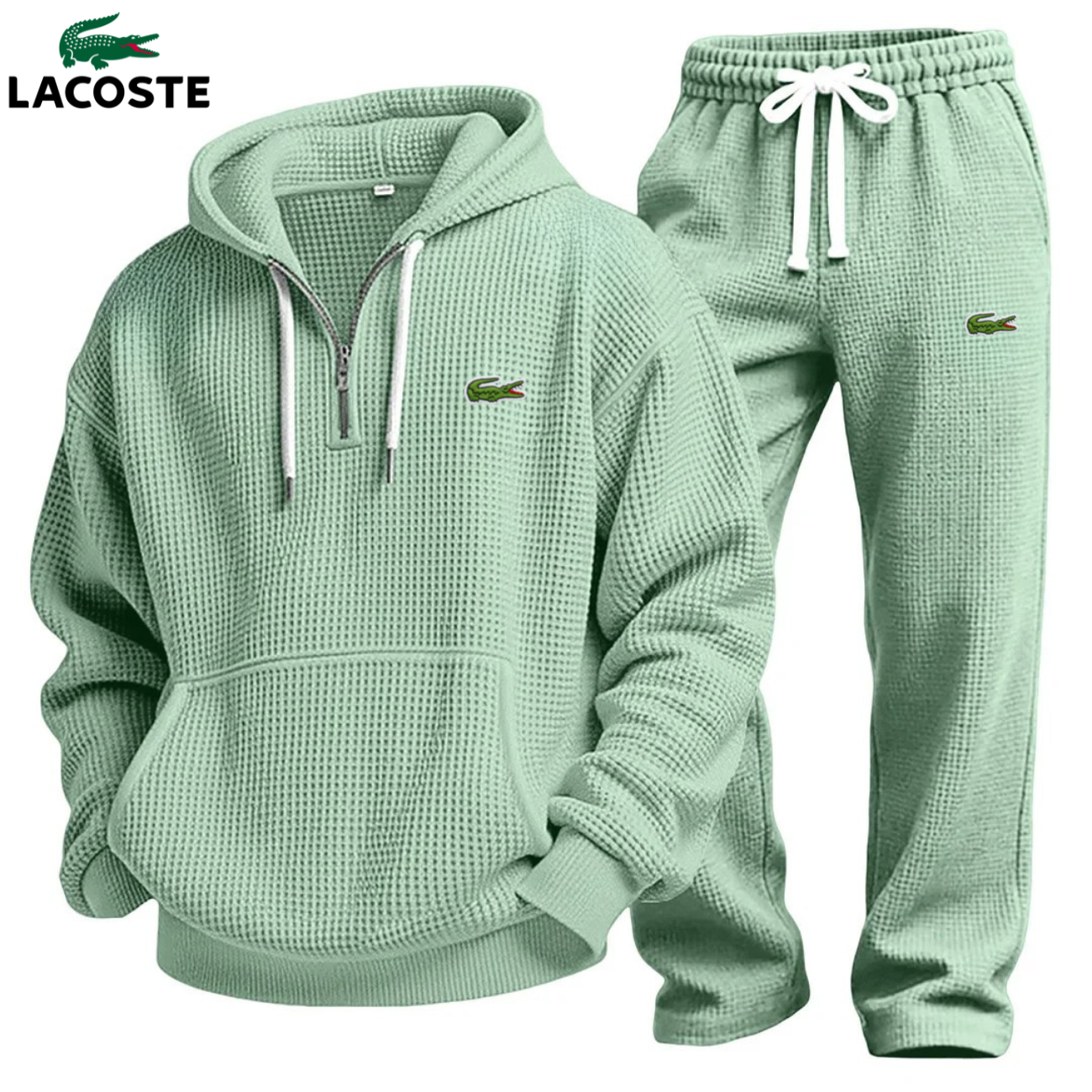 Prestandaset med Våffelstickad Hoodie och Joggingbyxa || Utförsäljning