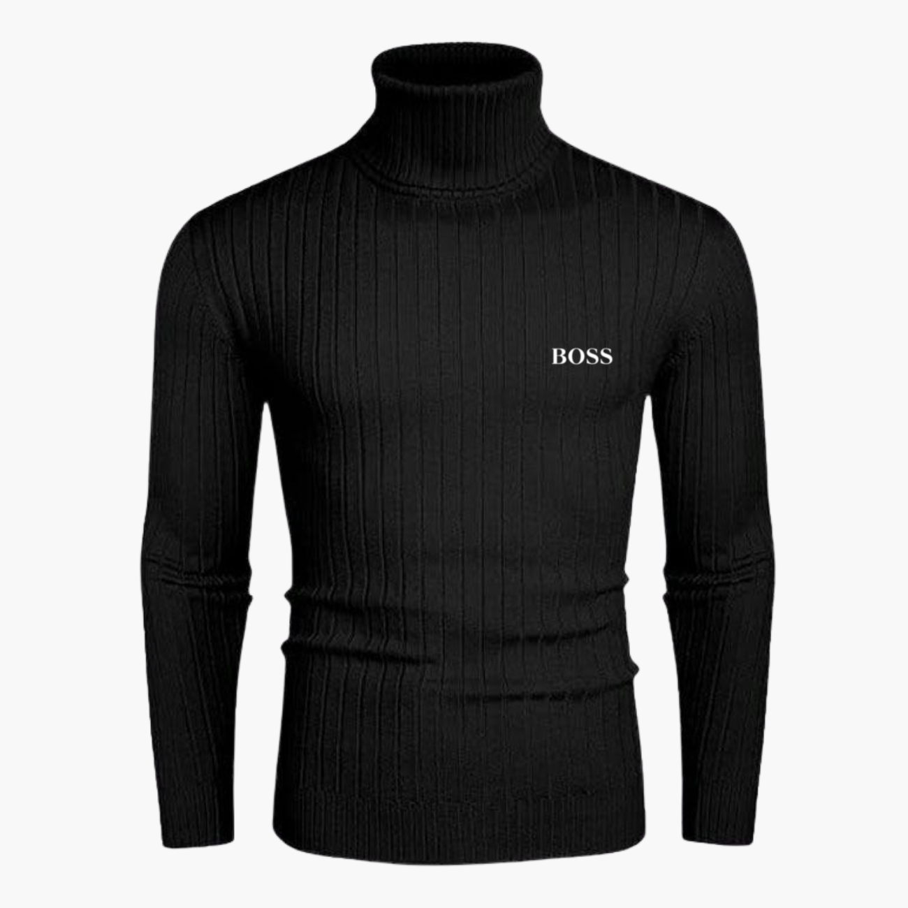 Slim-Fit Stickad Polokrage || Modern Comfort Collection