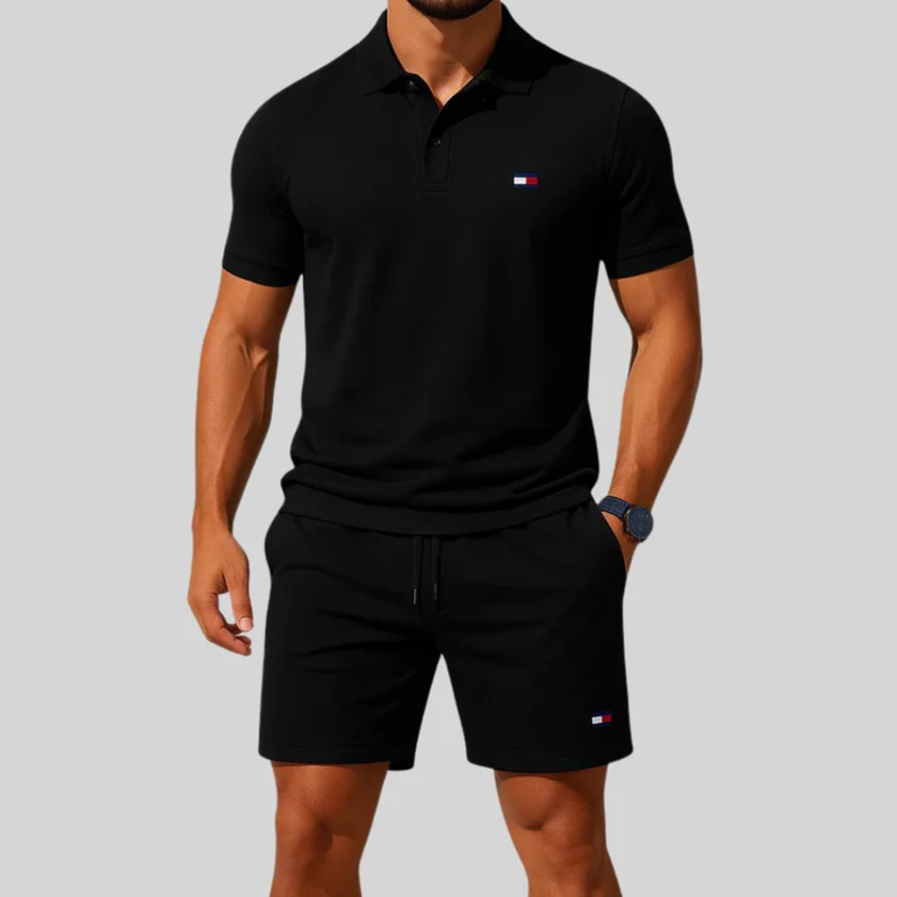 2026 Grundläggande Smal Färdig Piké & shorts set - Utförsäljningskampanj
