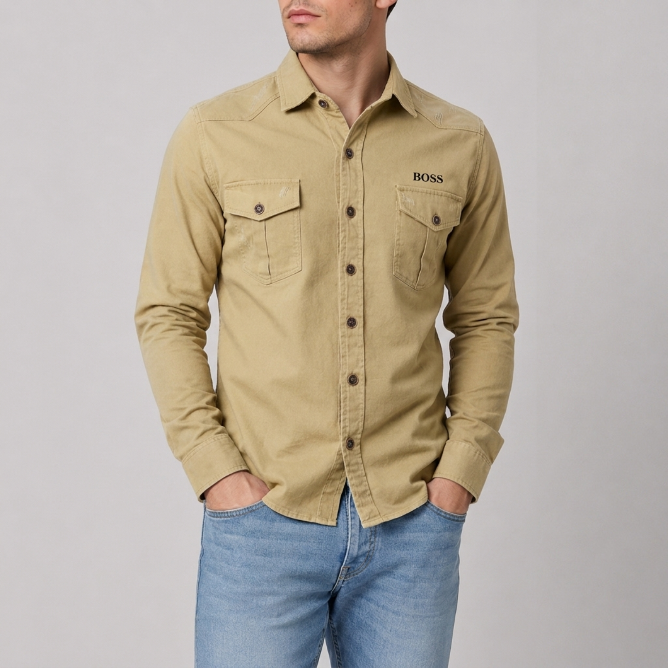 Modern Denimskjorta - Utförsäljning