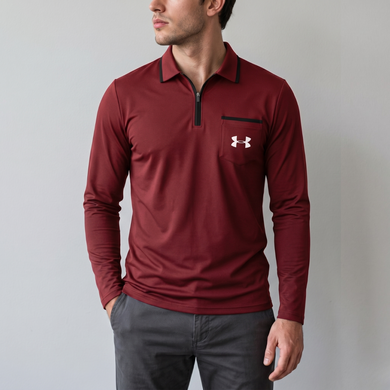 Quarter-Zip Långärmad Polo - Utförsäljning