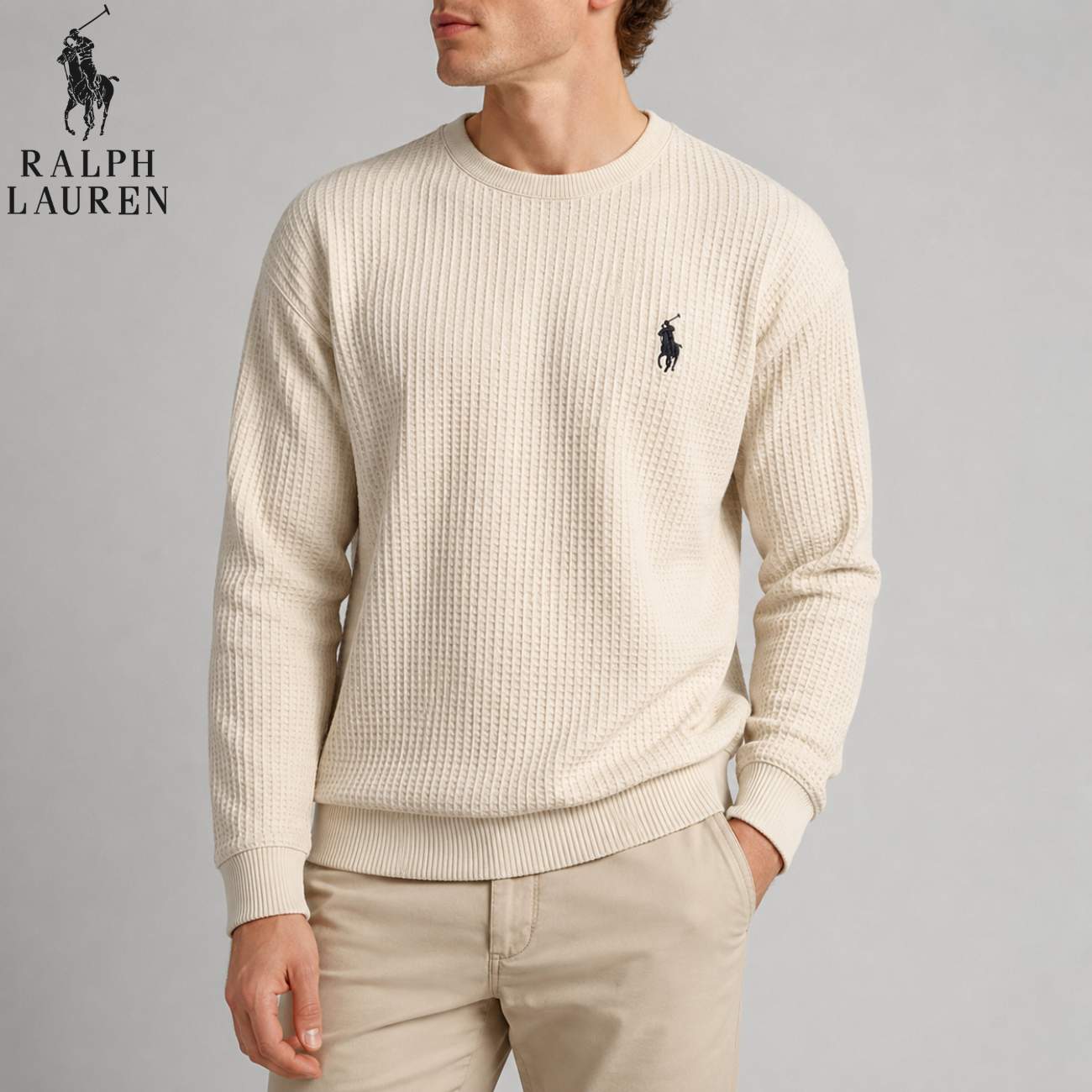 Waffle-Knit Crewneck || Utförsäljning