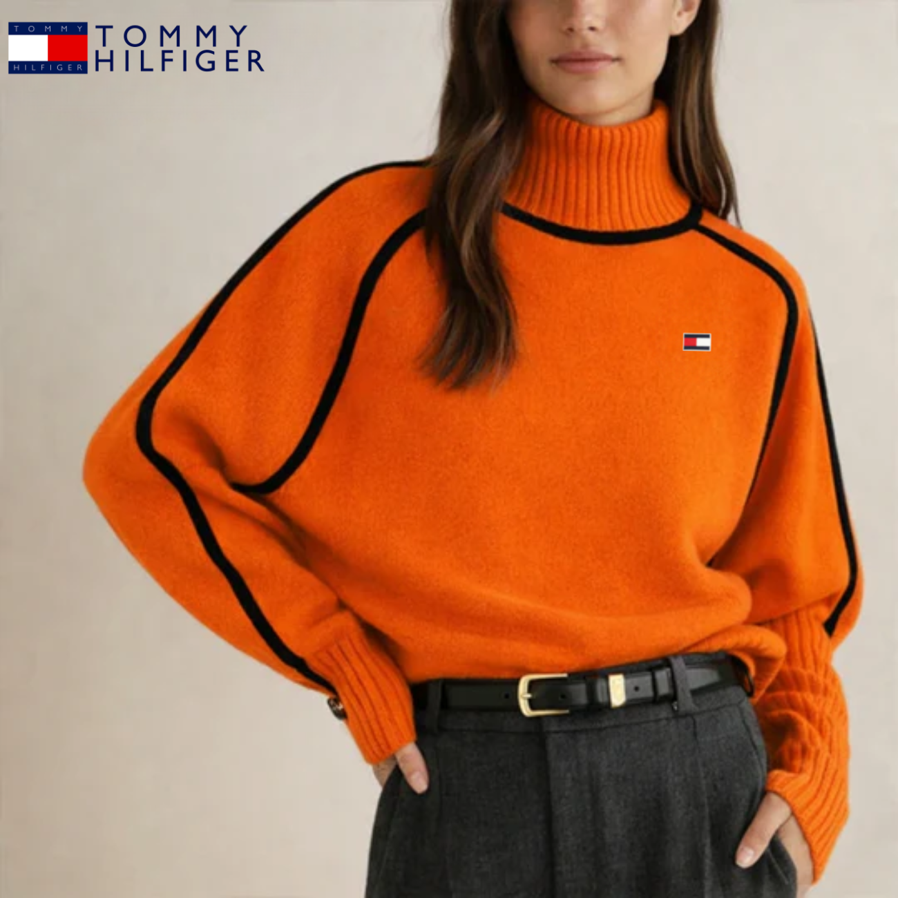 Elegant Kontraststickad Polotröja || Utförsäljning