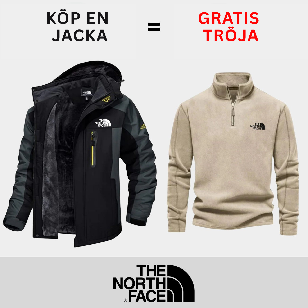 Isolerad utomhusjacka + Gratis tröja || Erbjudande under begränsad tid