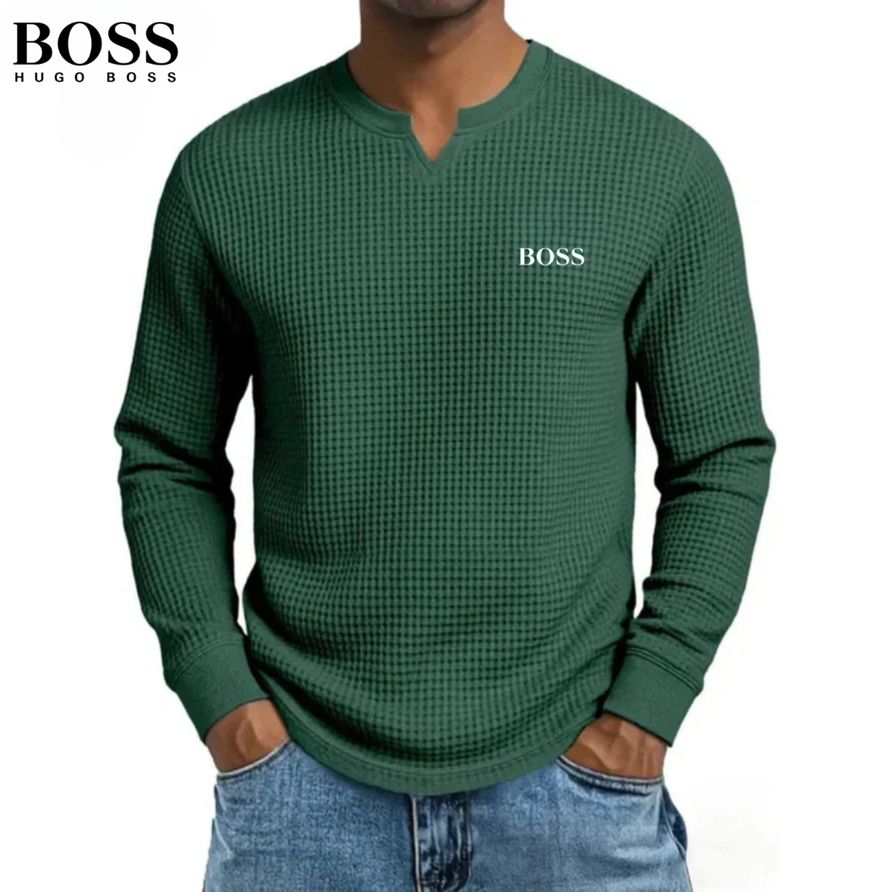 2026 Våffelstickad tröja i smart casual-stil || Begränsad Upplaga