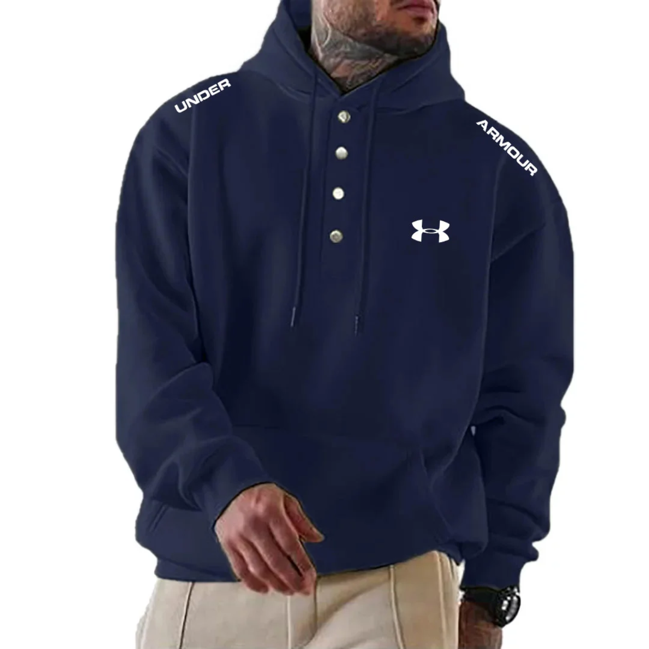 2026 Modern knapp-hoodie - Utförsäljning