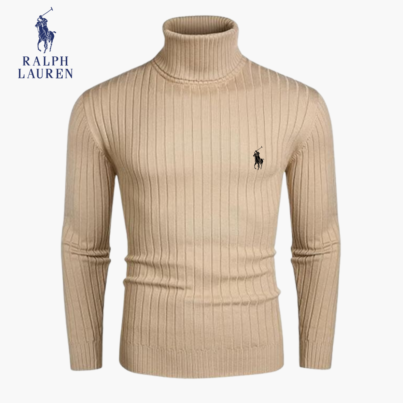 Slim-Fit Stickad Polokrage || Modern Comfort Collection