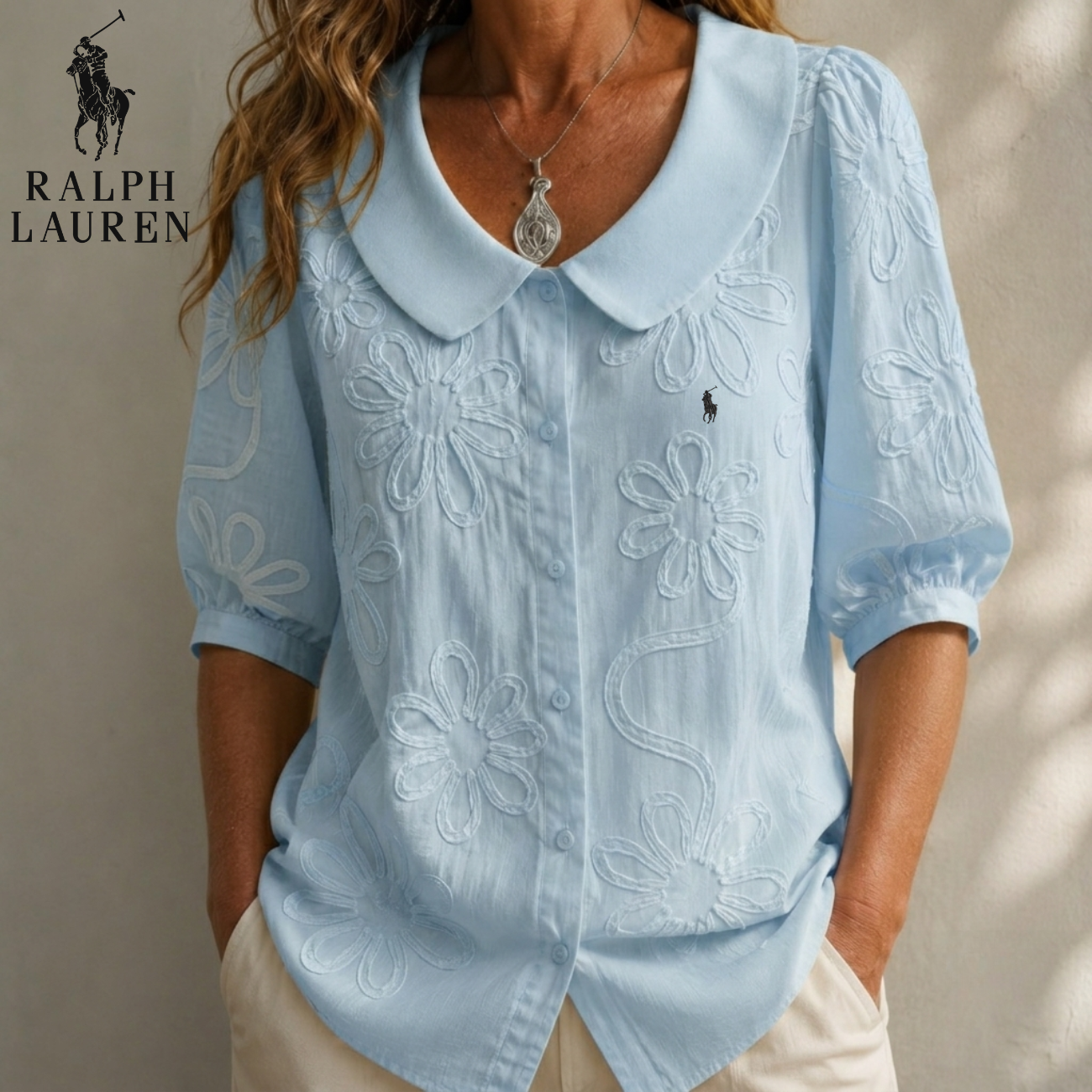 FloraLuxe Broderad Blus || Utförsäljning