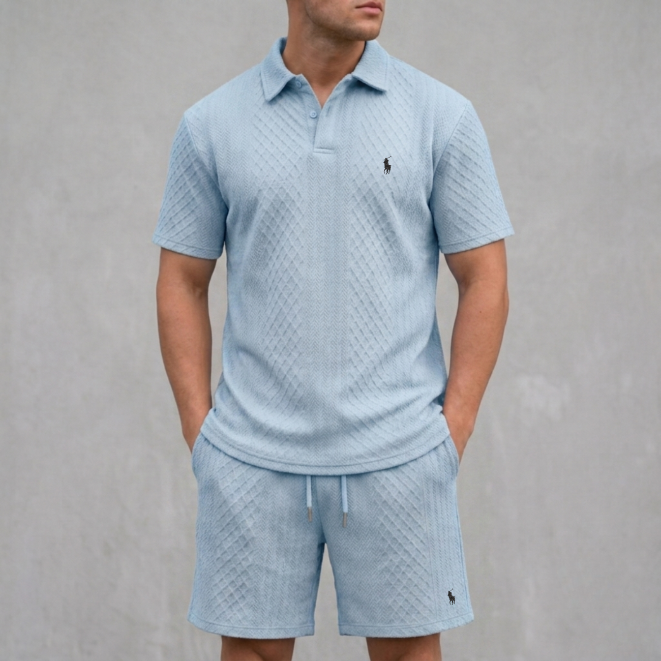 Stickad Pikétröja och Shorts Set - Utförsäljning