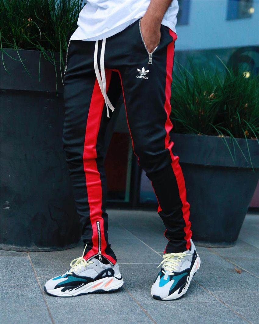 Tvåfärgade Joggingbyxor med Dragkedjor - Streetwearstil