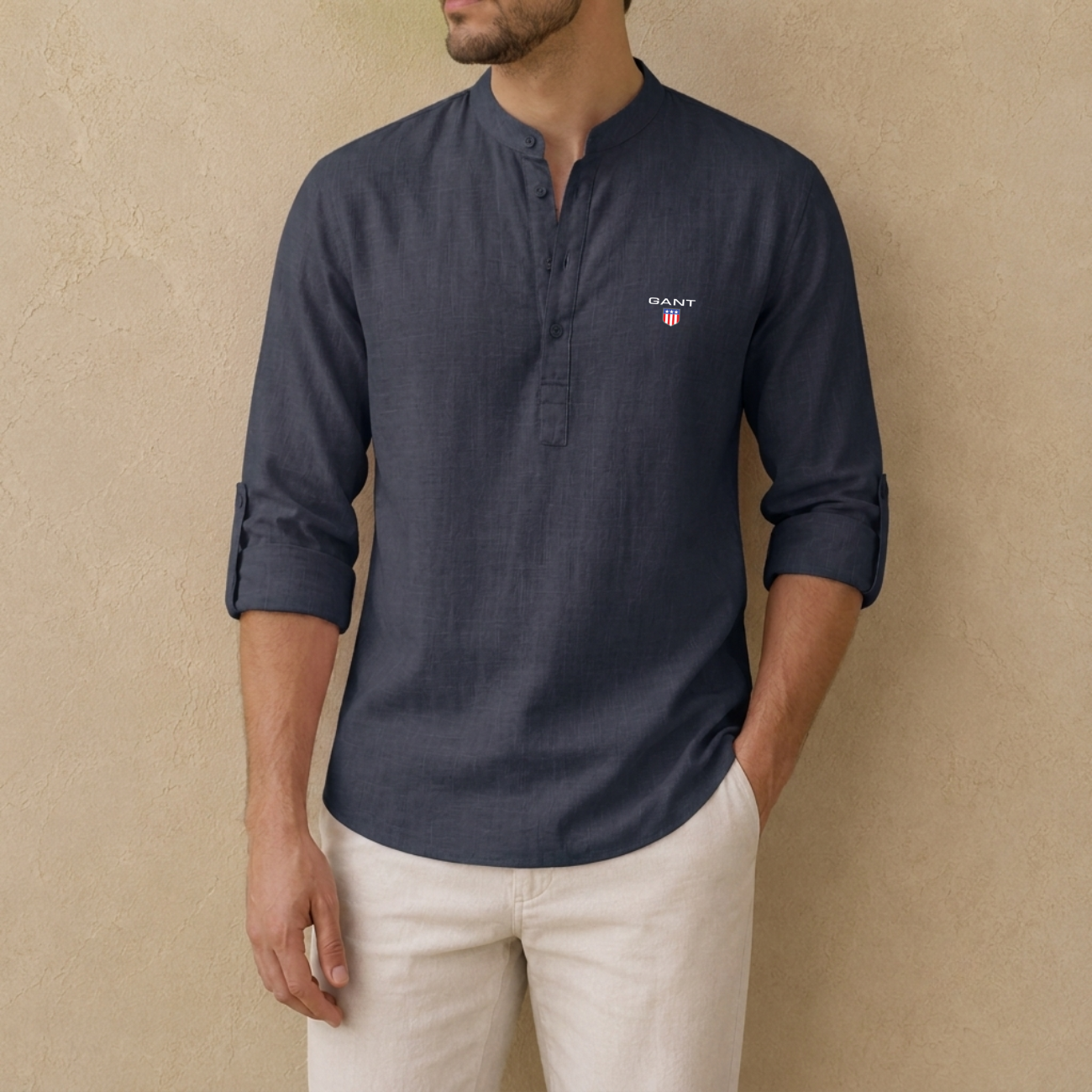Linen Henley Skjorta - Utförsäljning