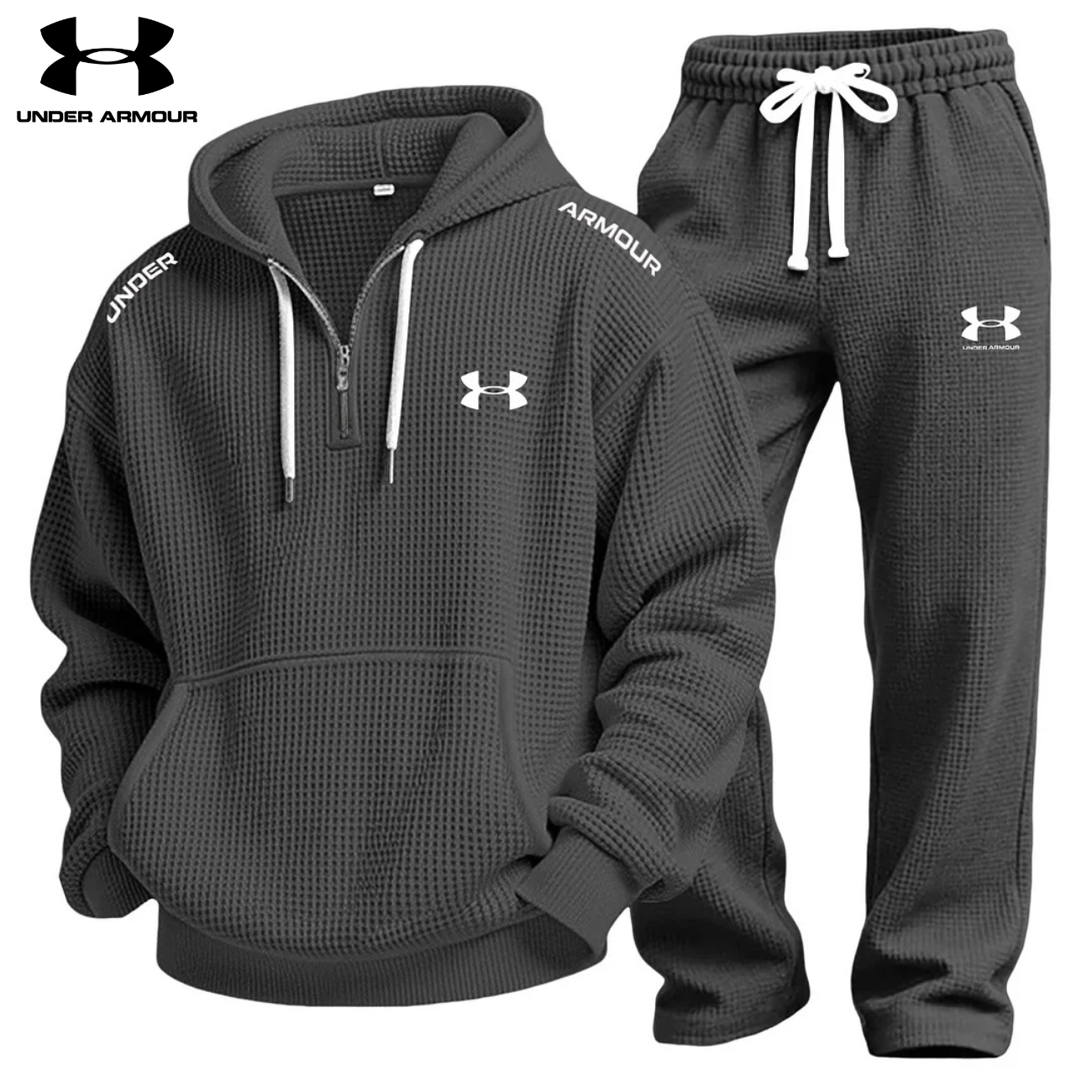 Prestandaset med Våffelstickad Hoodie och Joggingbyxa || Utförsäljning