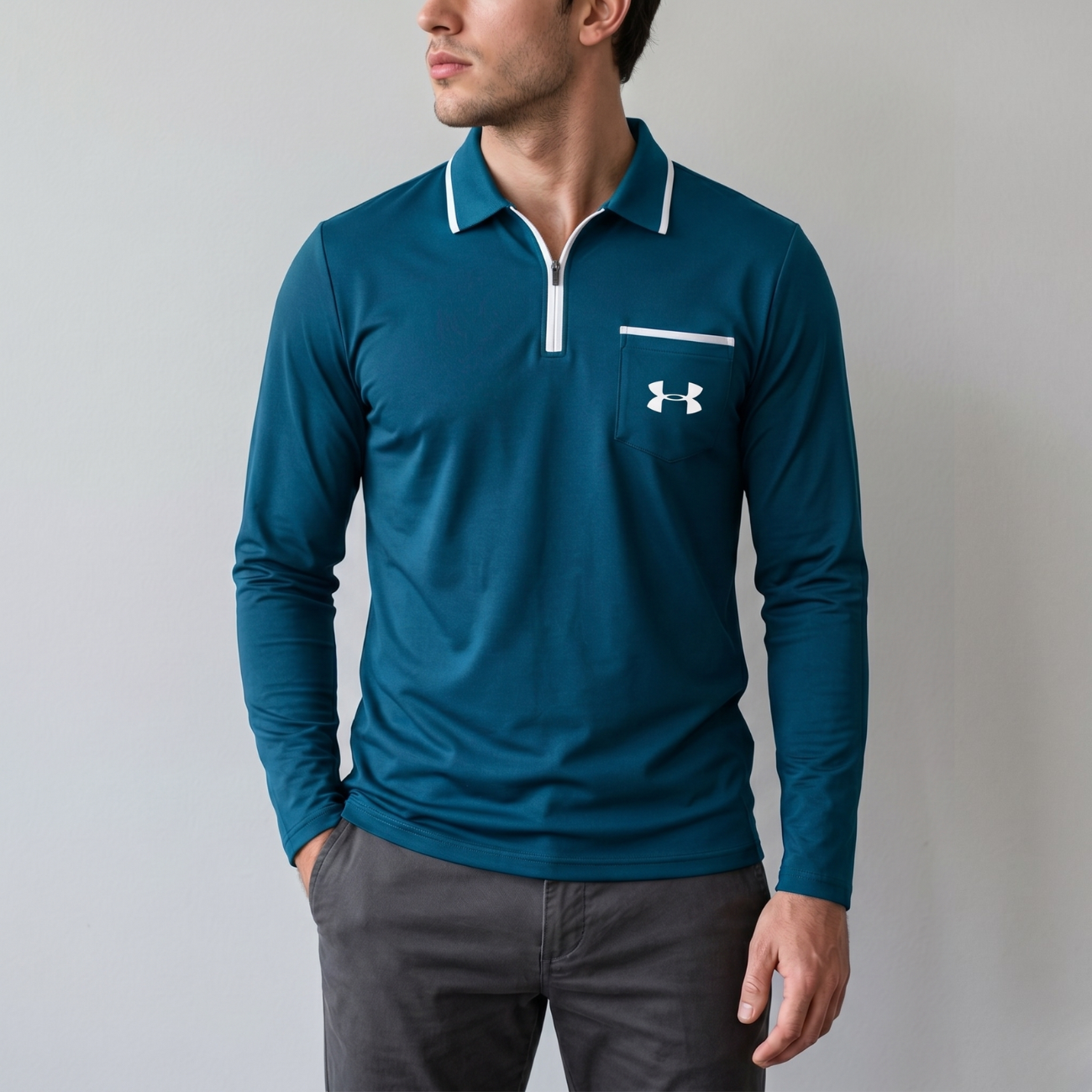 Quarter-Zip Långärmad Polo - Utförsäljning