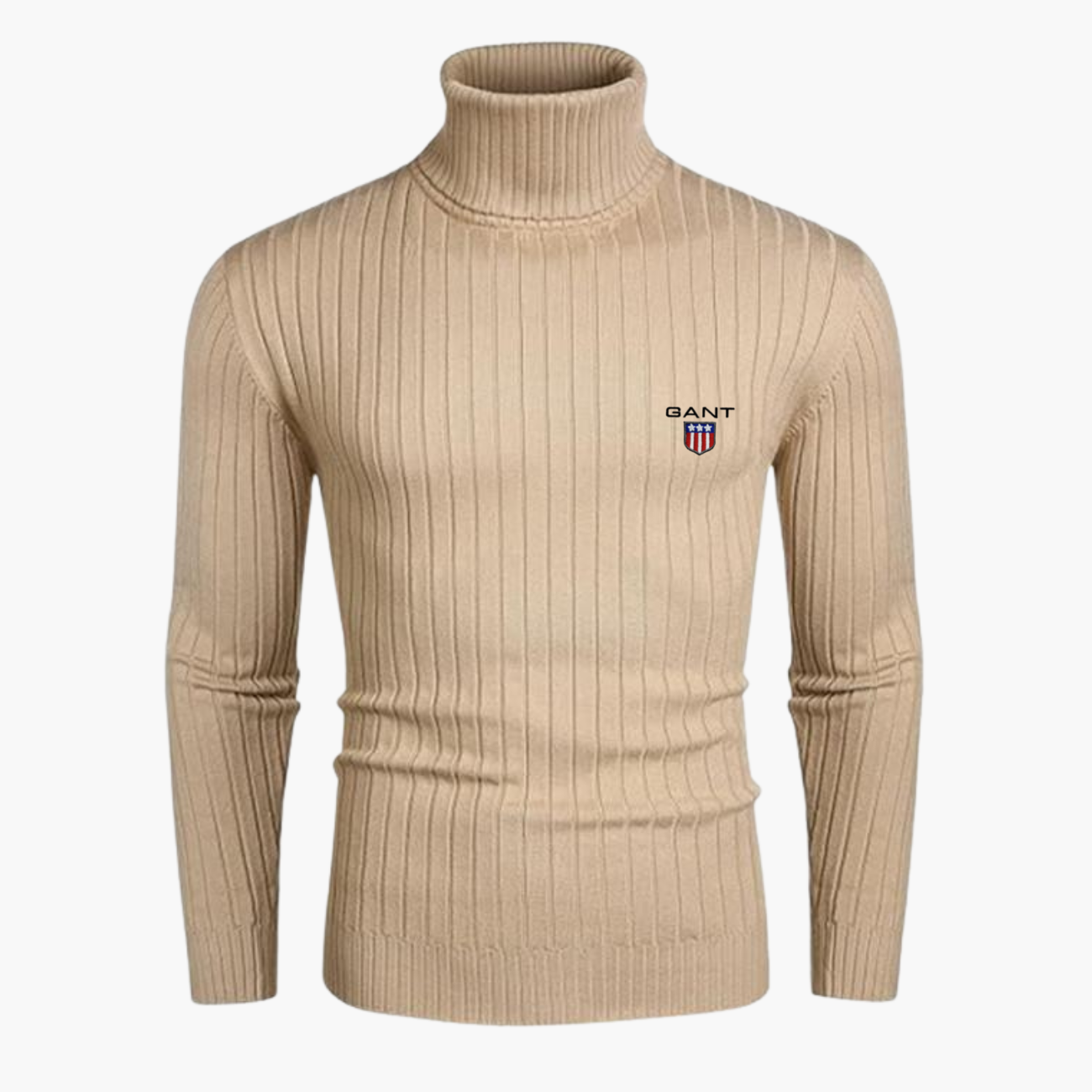 Slim-Fit Stickad Polokrage || Modern Comfort Collection
