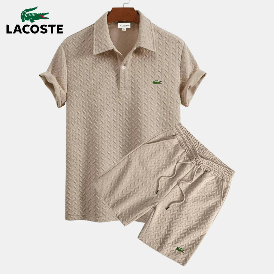 Strukturerad Pikétröja och Shorts Set || UTFÖRSÄLJNING