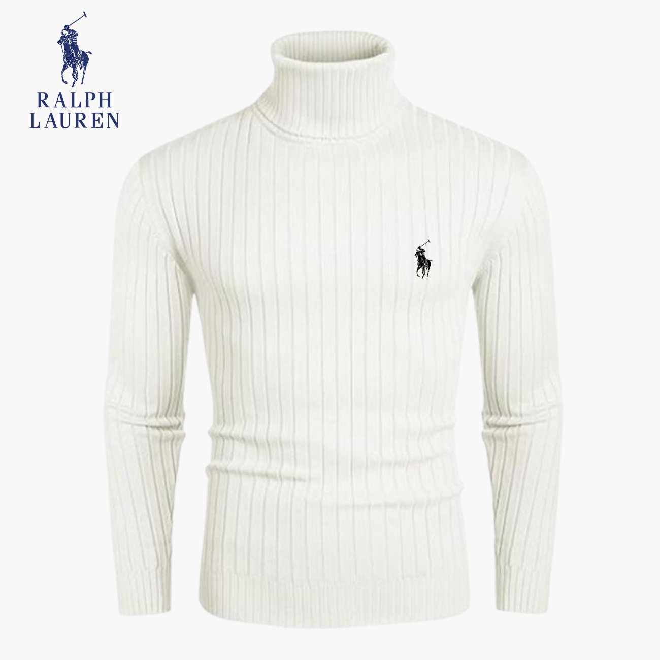 Slim-Fit Stickad Polokrage || Modern Comfort Collection