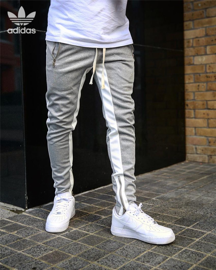 Tvåfärgade Joggingbyxor med Dragkedjor || Streetwearstil