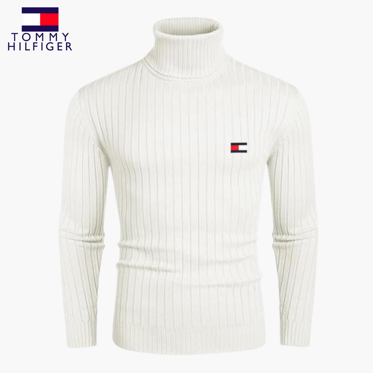 Slim-Fit Stickad Polokrage || Modern Comfort Collection