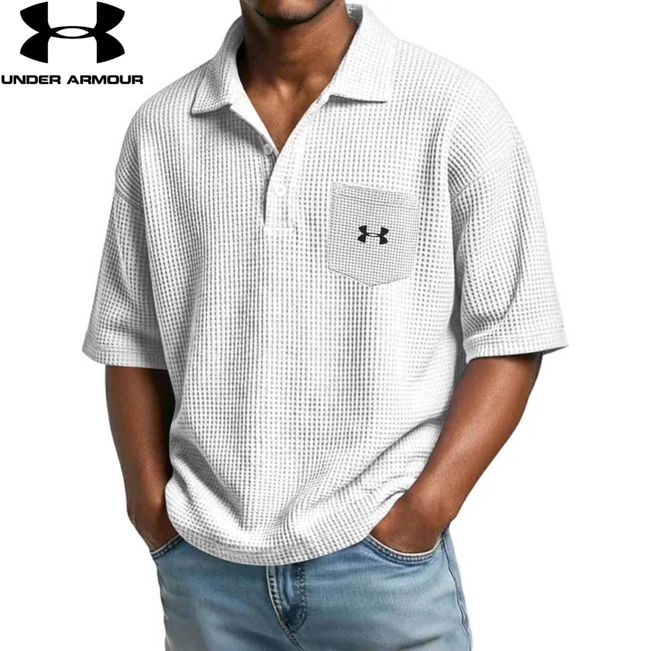 Texturerad Kortärmad Polo || Utförsäljning