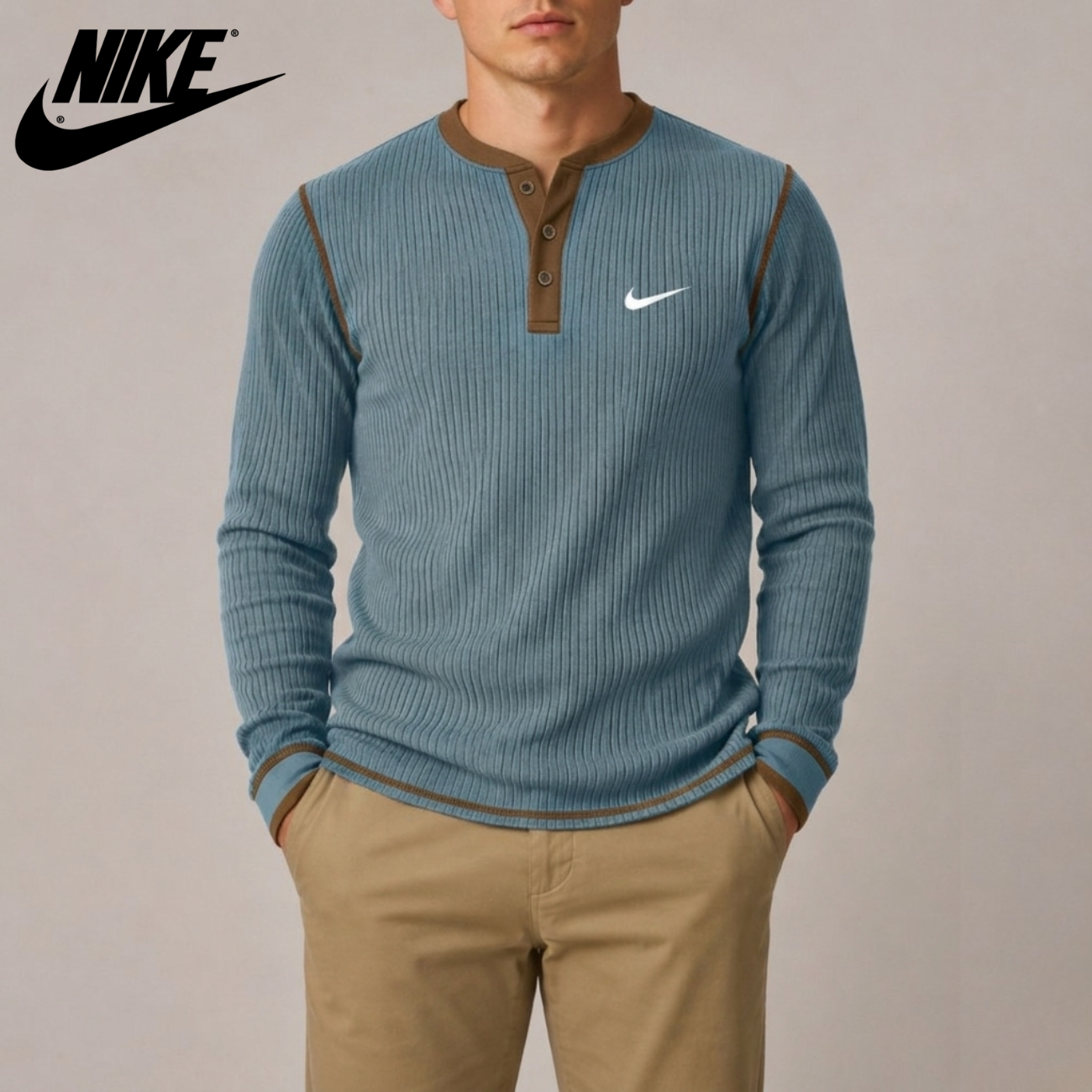Ribbstickad Henley || Utförsäljning